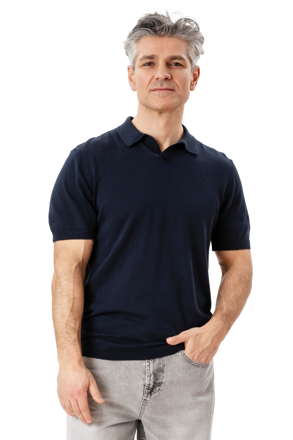Nathan Strickpolo – Marineblau