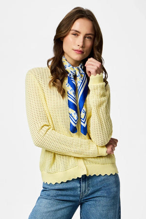 Scout-Strickjacke mit O-Ausschnitt – Französische Vanille