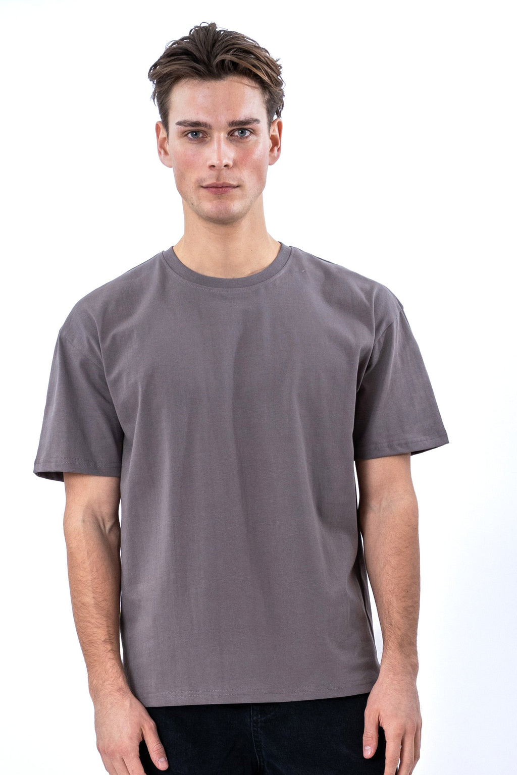 Kastenförmiges T-Shirt – Dunkelgrau