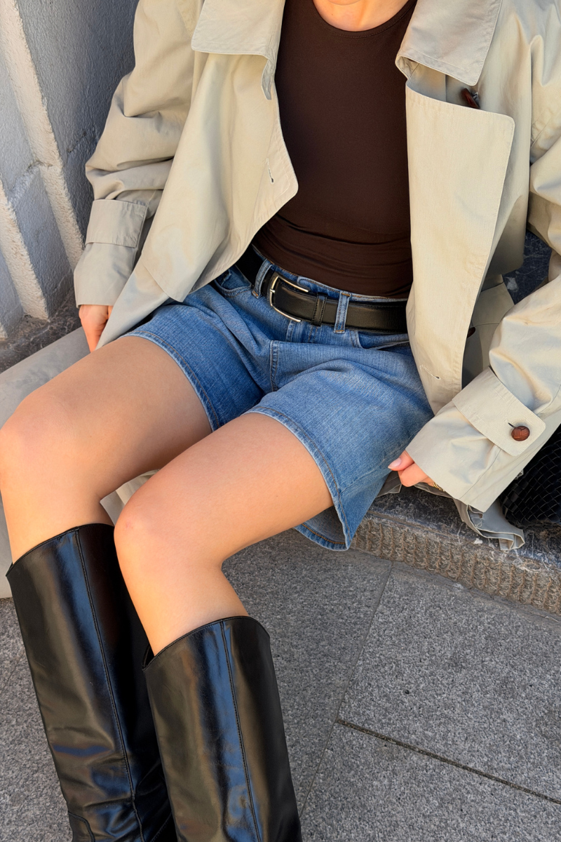The Original Performance Denim Shorts - Mittelblau Denim (Frau)