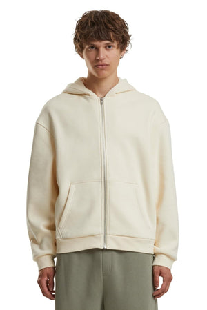 Alltags Reißverschluss Hoodie - Weißer Sand