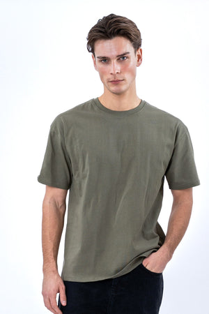 Kastenförmiges T-Shirt – Oliv