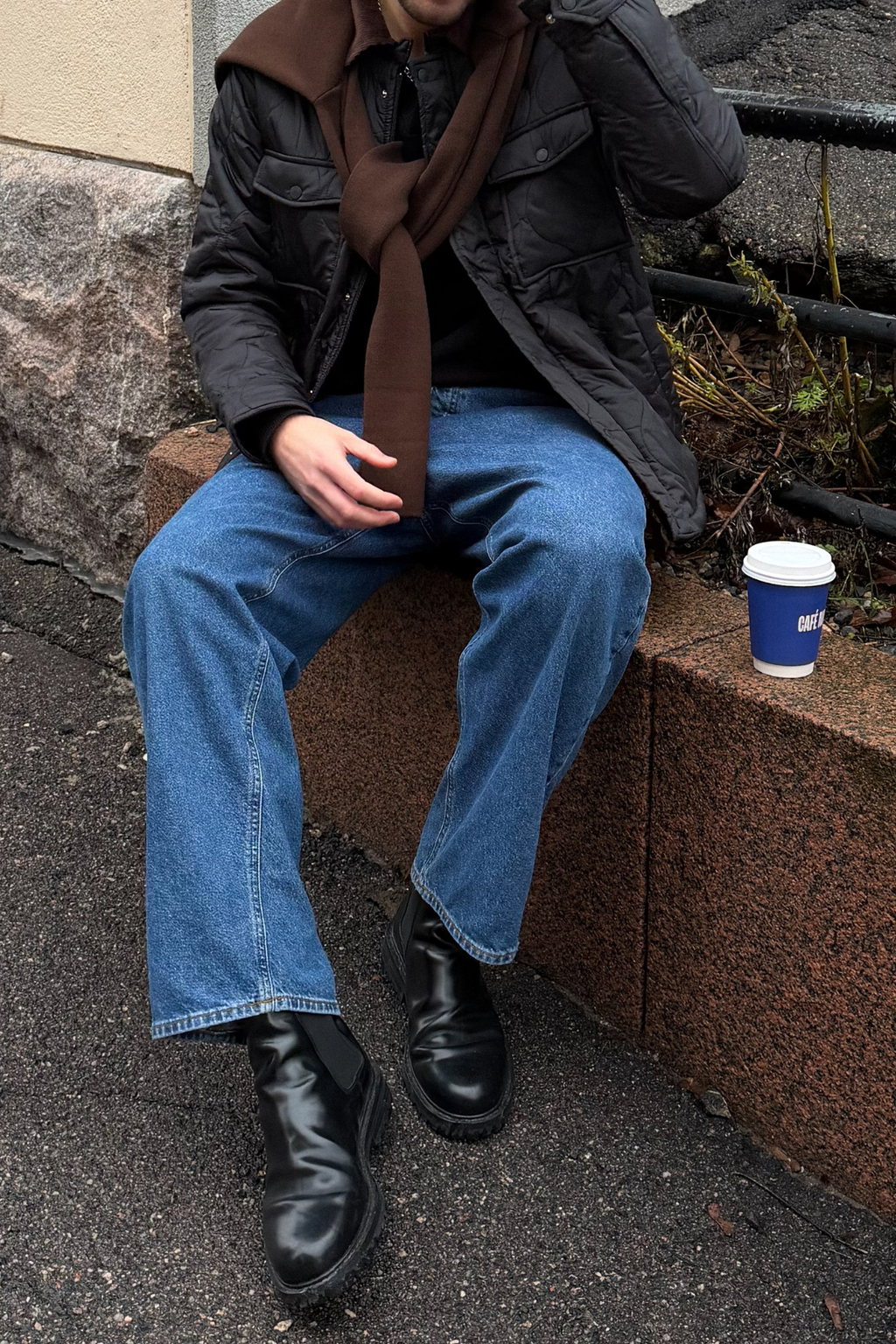 Entspannte Fit -Jeans - dunkelblauer Jeans