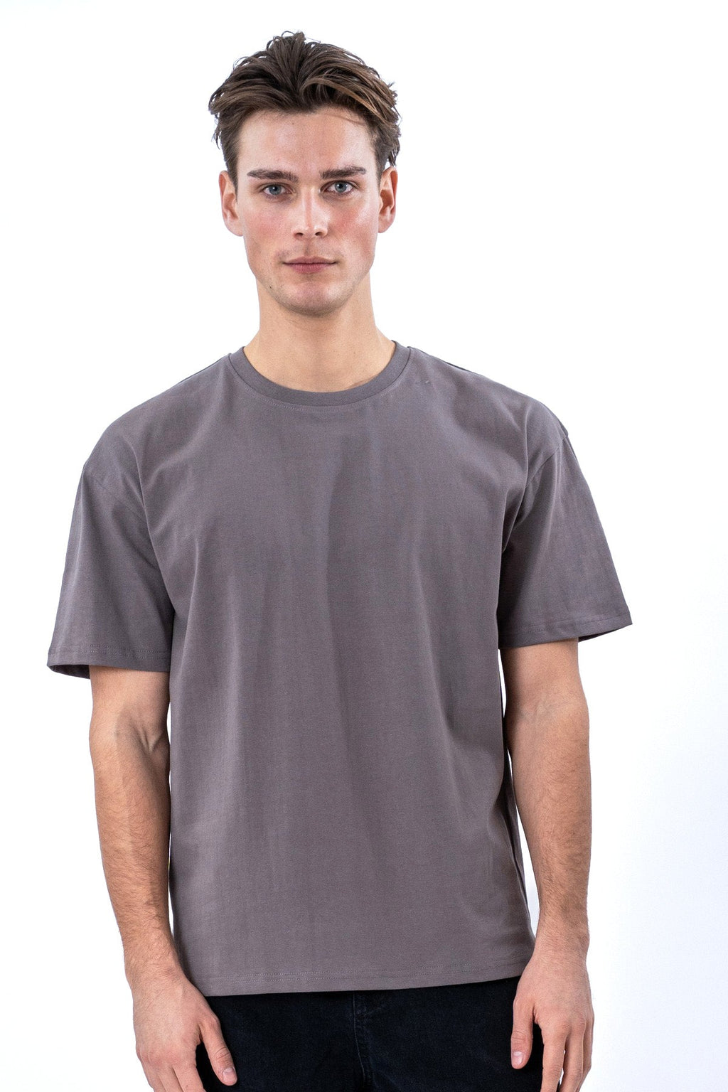 Kastenförmiges T-Shirt – Dunkelgrau