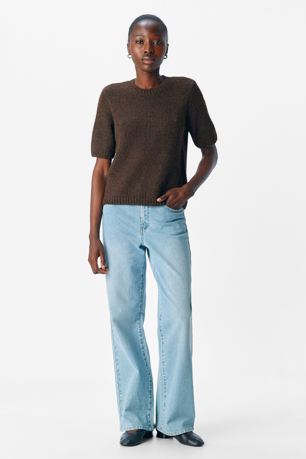 Aggia S/S Strickpullover - Dichtung braun