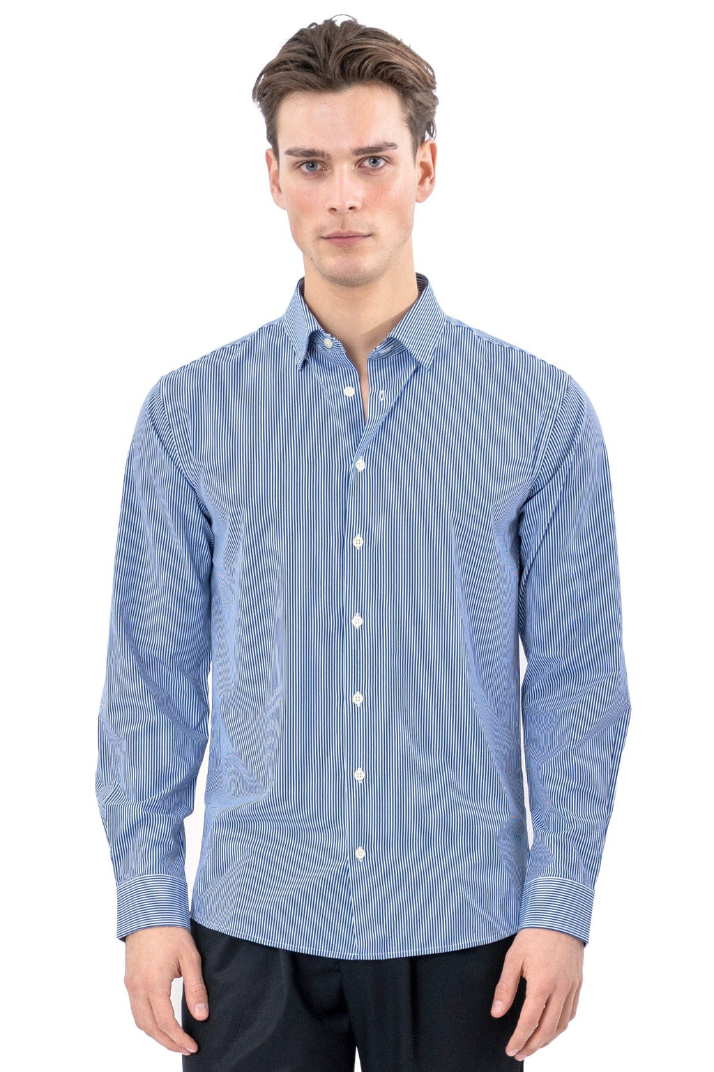 The Original Premium Performance Hemd – Weiß/Marineblau
