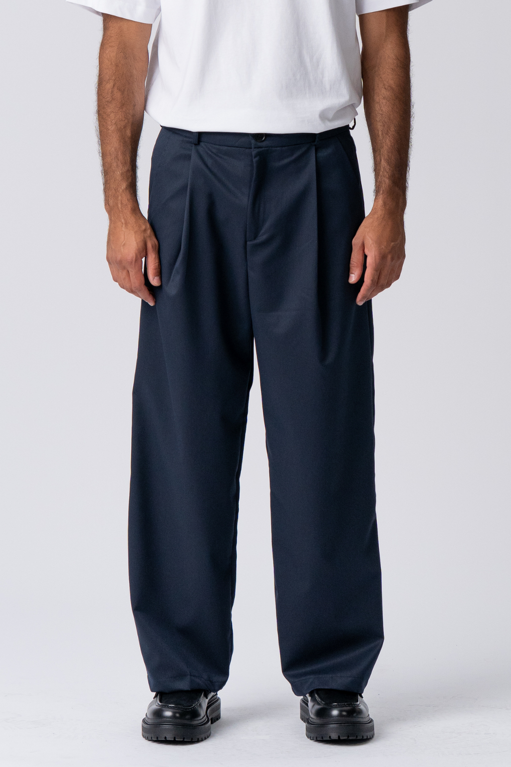 Plissee-weiter Anzug Pants - Marine