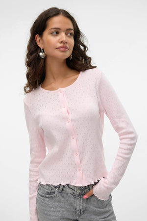 Isa O-Neck-Strickjacke-Pink A-Boo