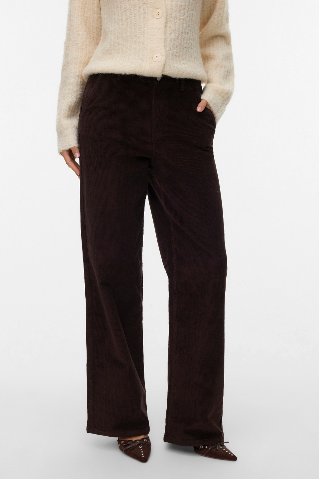 Margot breiter Cord Pants - Schokoladen Torte