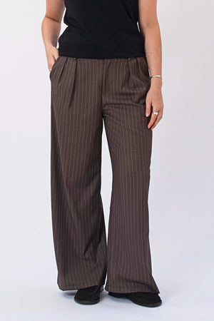Paloma Nadelstreifen Pants - Tabak