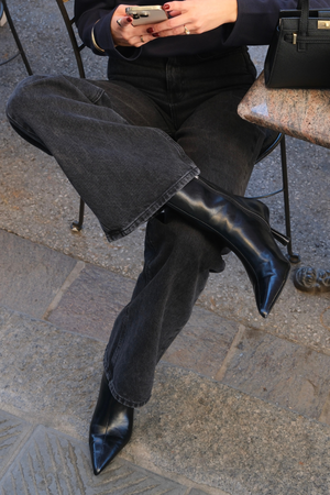 The Original Performance Breite Jeans - gewaschener schwarzer Denim gewaschen
