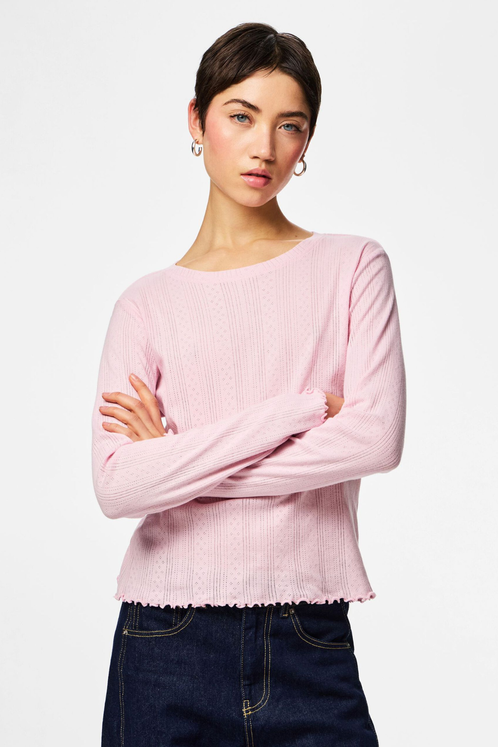 Marie O-Ausschnitt-Top – Rosa Löffler