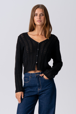 Virginia Strick Cardigan - Schwarz