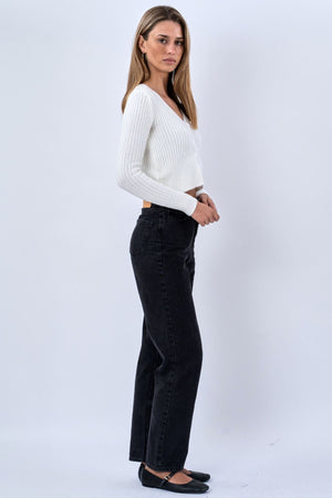 Nova Krawattenbluse gestrickt – Weiß