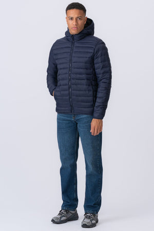 Leichte Pufferjacke mit Kapuze - Navy