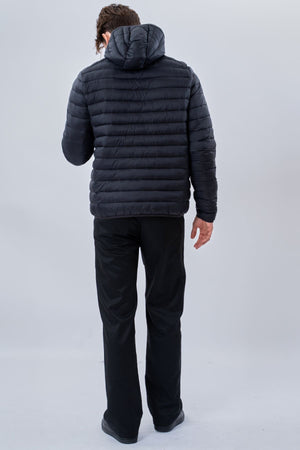 Leichte Pufferjacke mit Kapuze - Schwarz