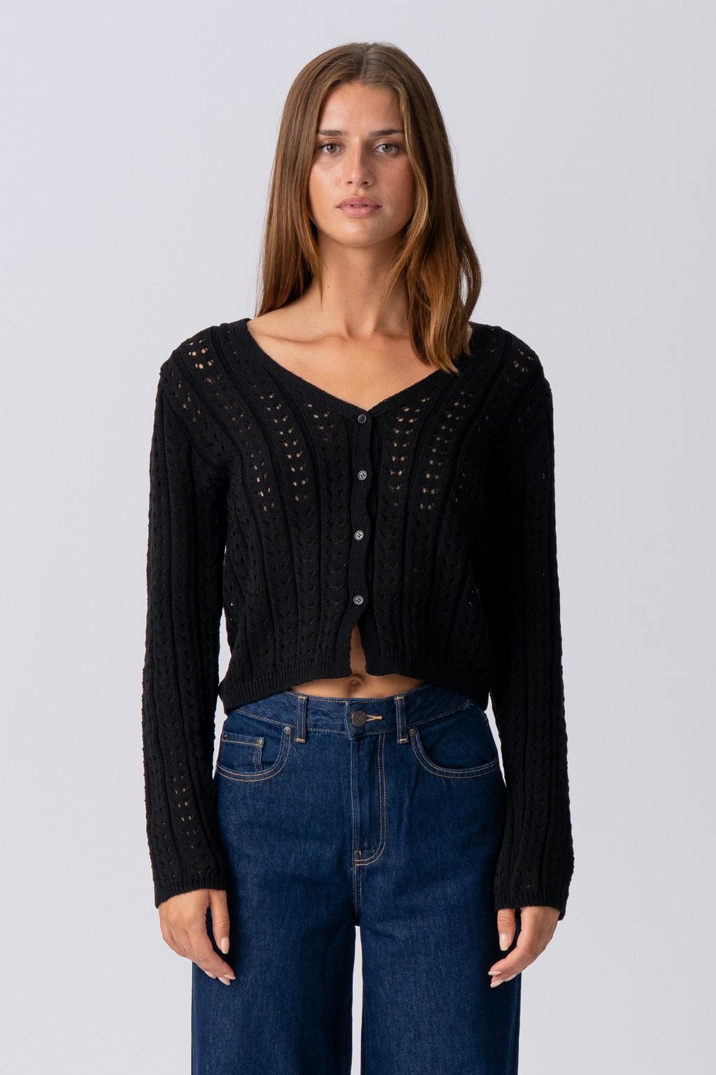 Virginia Strick Cardigan - Schwarz