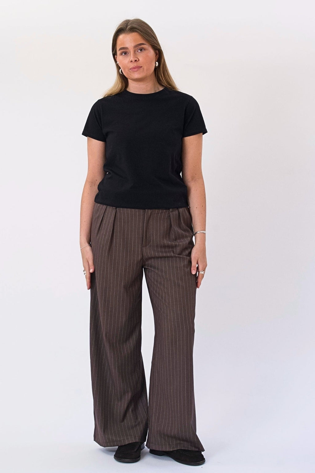 Paloma Nadelstreifen Pants - Tabak