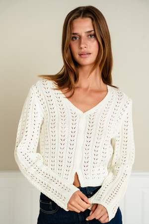 Virginia Strick Cardigan - Ecru.