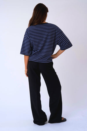 Zoe-Bluse - Schwarz/Jeansblau