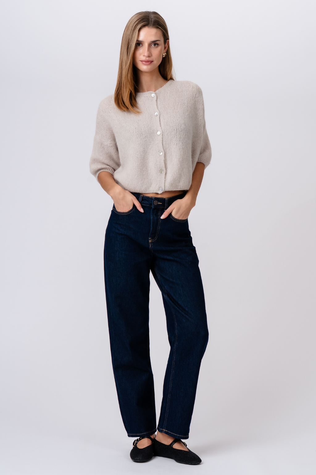 Mary Kurzarmstrick – Beige