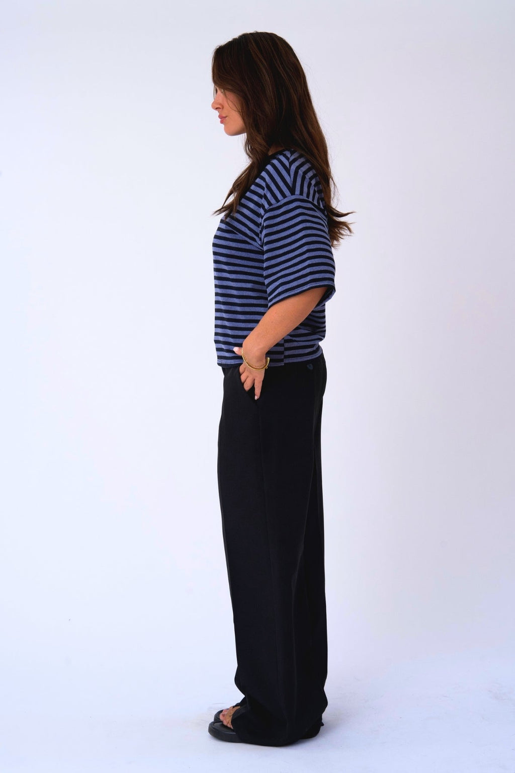 Zoe-Bluse - Schwarz/Jeansblau