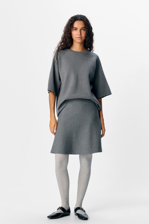 Reynard HW kurzer Strickrock - mittelgraue Melange