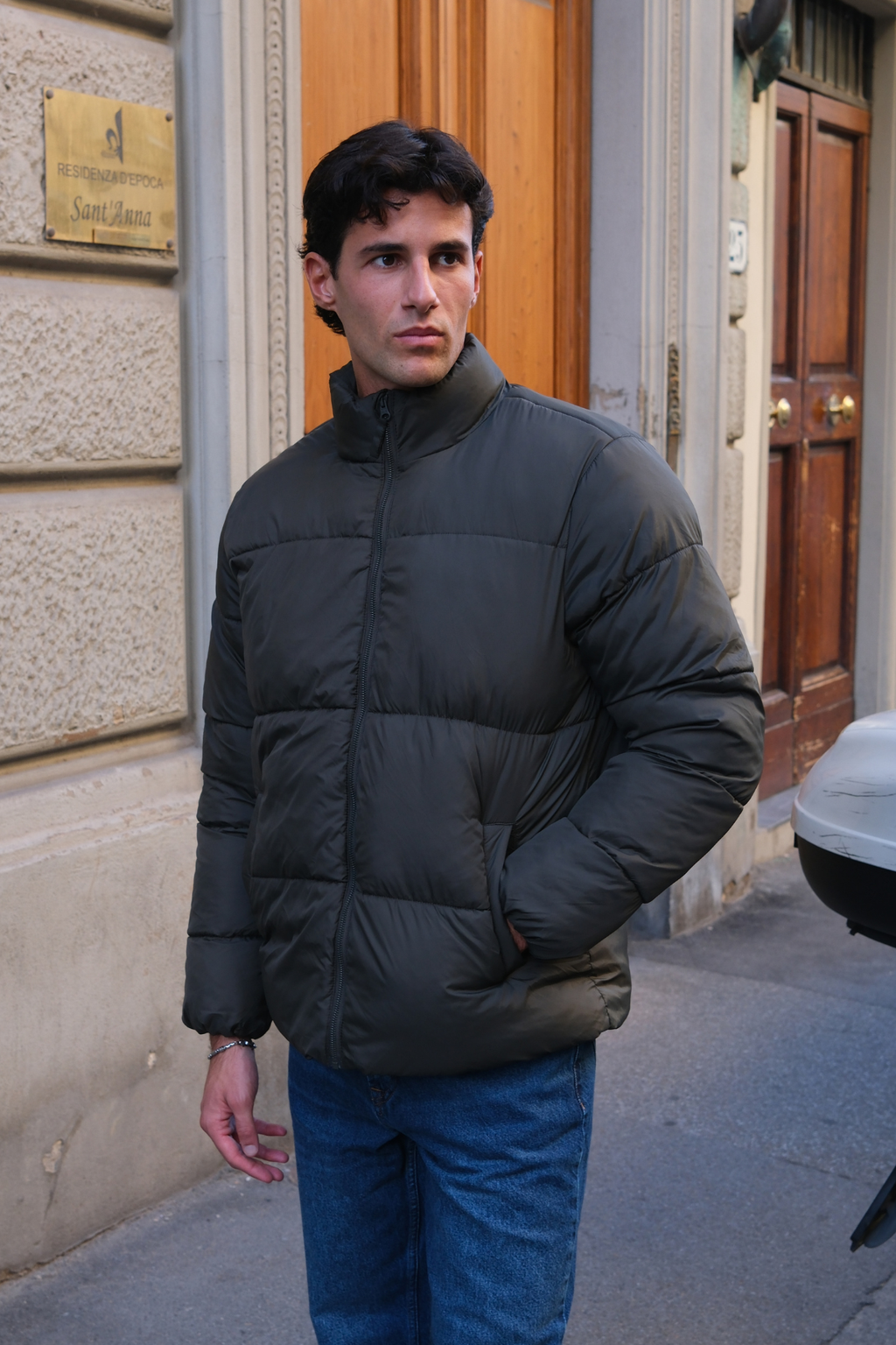 Pufferjacke - Olive