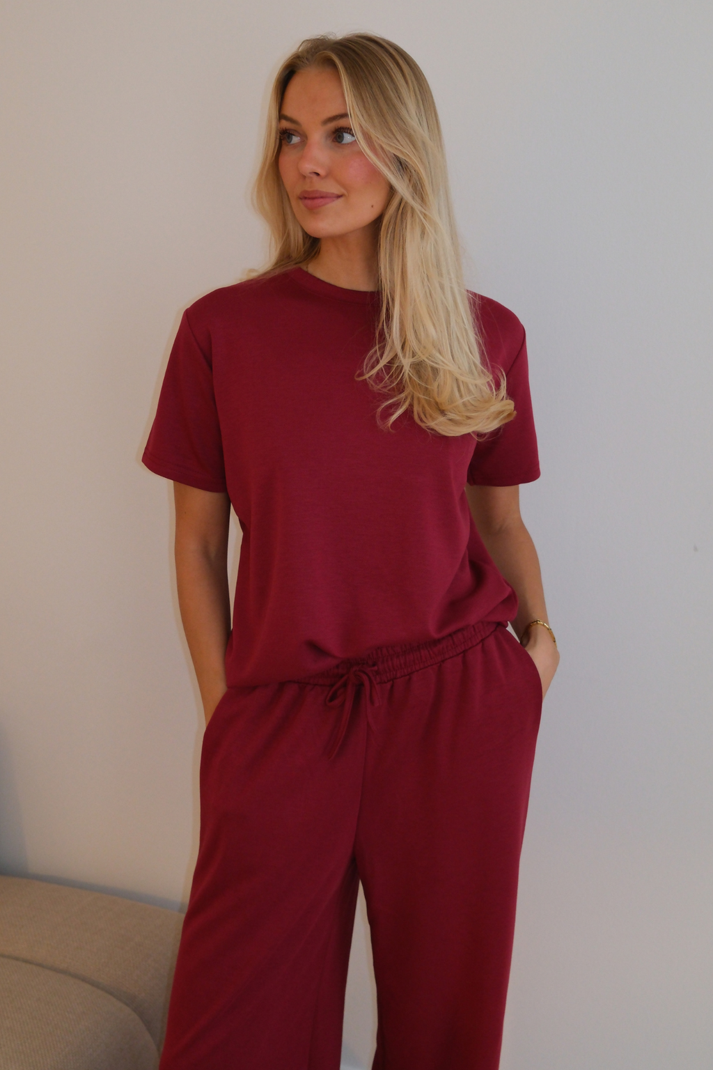 Leah lose T -Shirt - Burgund