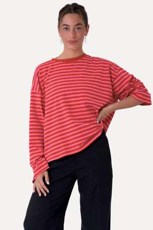 Cleo Bluse - Rot/Rosa