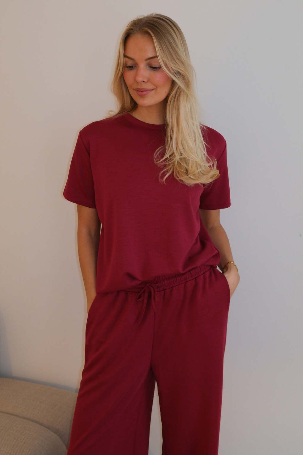 Leah lose T -Shirt - Burgund