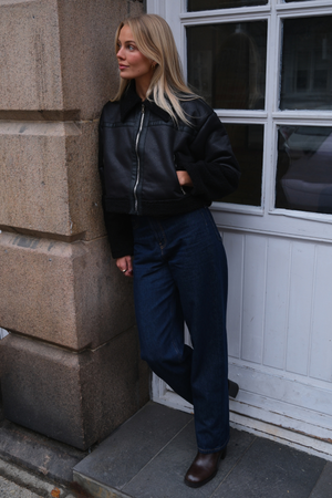 Daisy Shearling Jacke - Schwarz/Schwarz