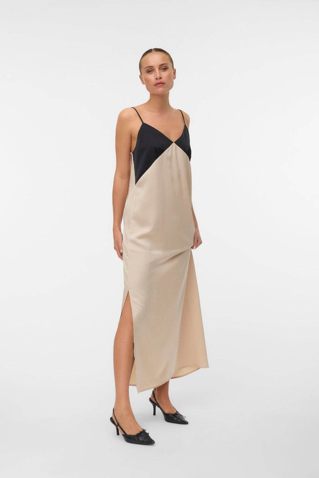 Joy Singlet-Knöchelkleid - Schwarz Zementkontrast