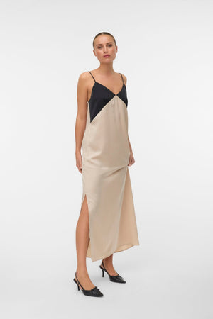 Joy Singlet-Knöchelkleid - Schwarz Zementkontrast