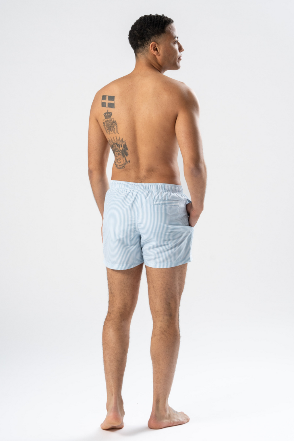 Swimshorts - hellblau/weiß