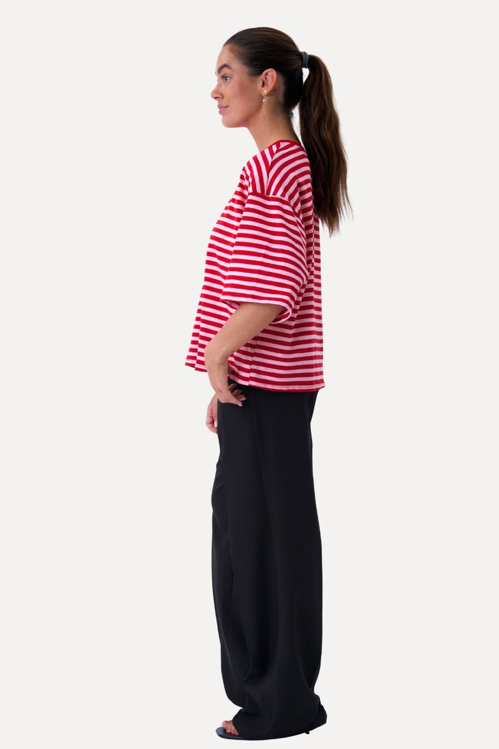 Zoe T-Shirt – Rot/Hellrosa