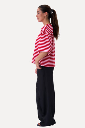 Zoe T-Shirt – Rot/Hellrosa