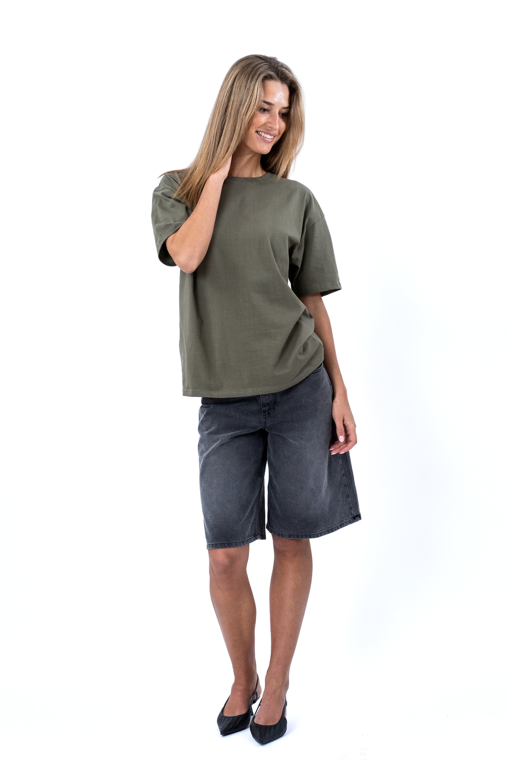 Schweres Boxfit-T-Shirt – Oliv
