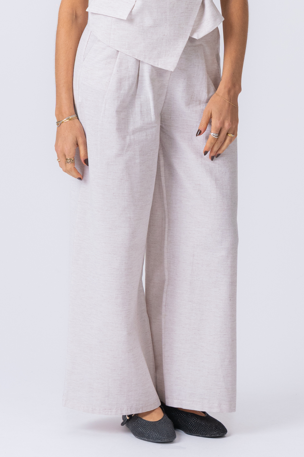 Melissa breit Pants - Hellgrau