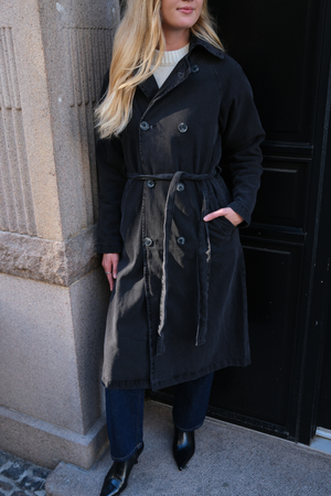 Denim Trenchcoat - Anthrazit