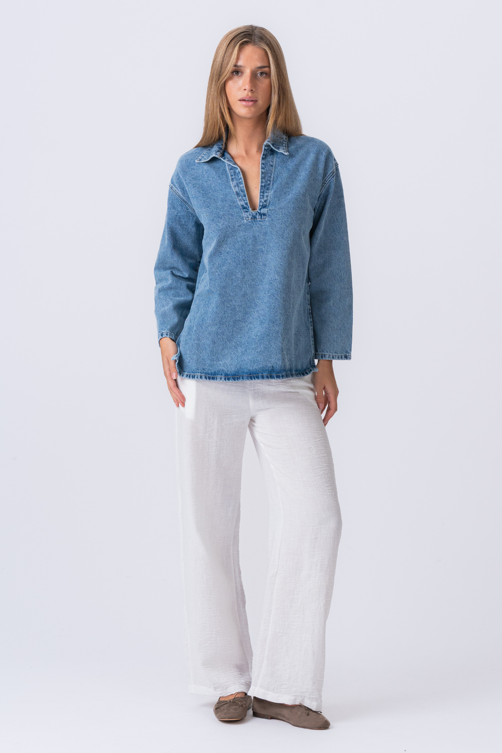 Cassia Denim -Hemd - Hellblau