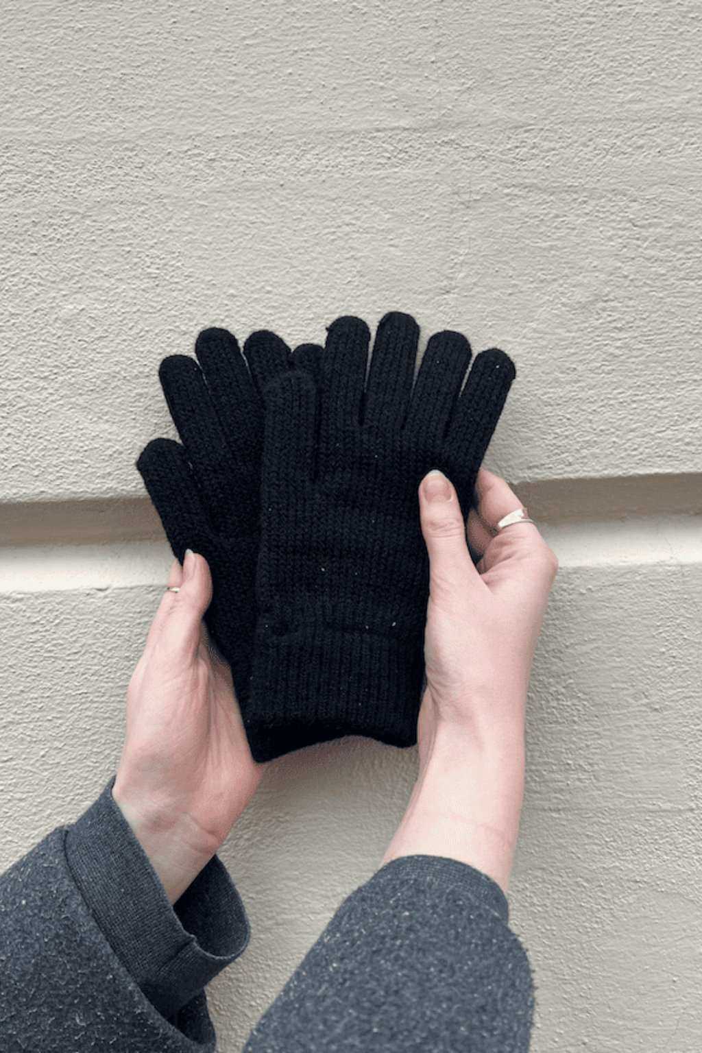 Strickhandschuhe - schwarz