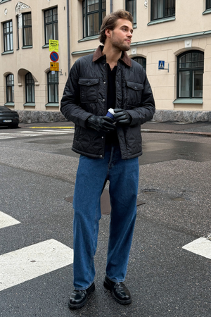 Entspannte Fit -Jeans - dunkelblauer Jeans