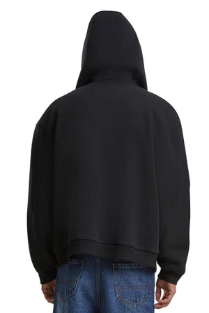Alltags Reißverschluss Hoodie - Schwarz