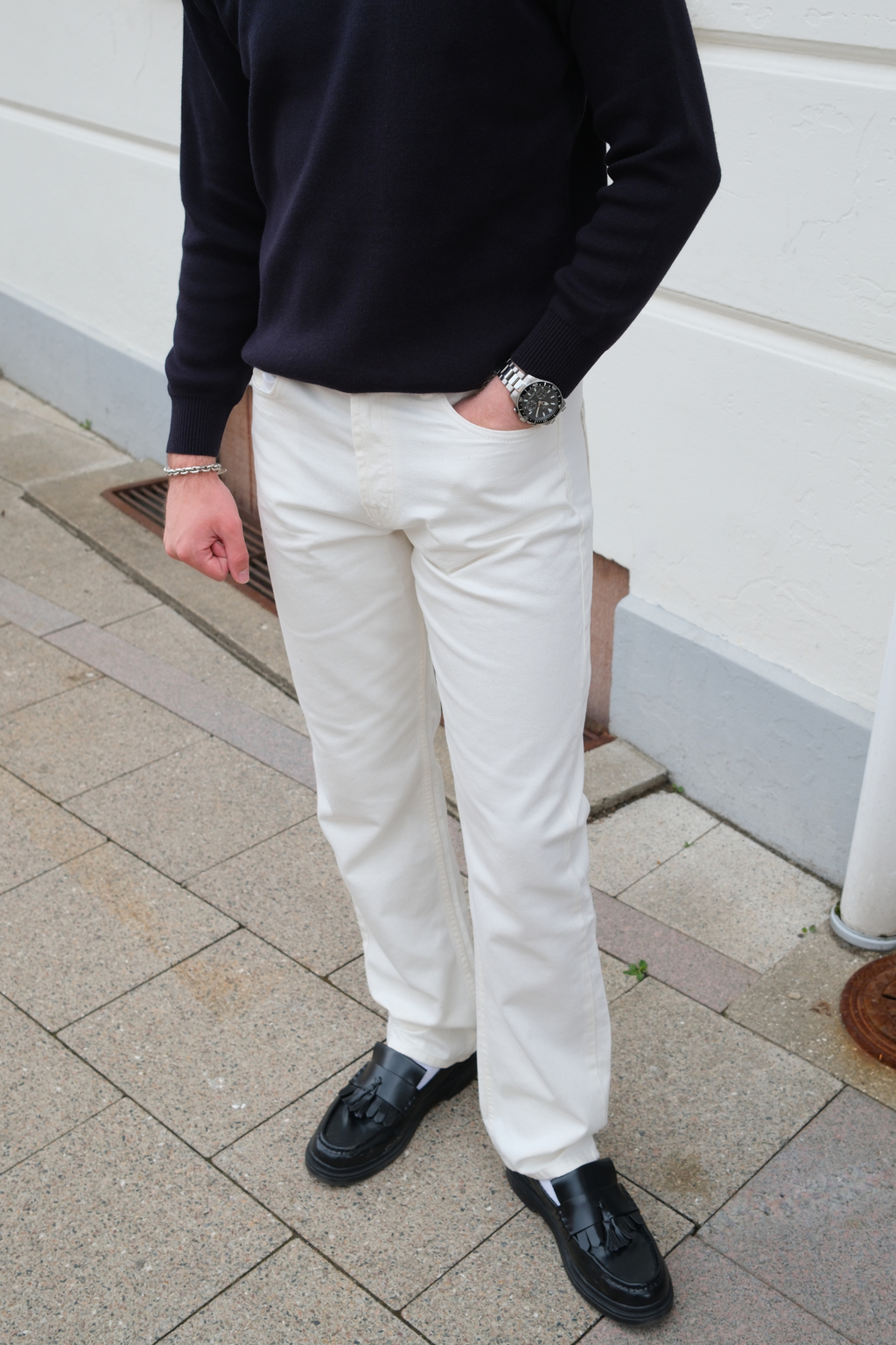 Entspannte Fit Jeans - Weißer Jeans