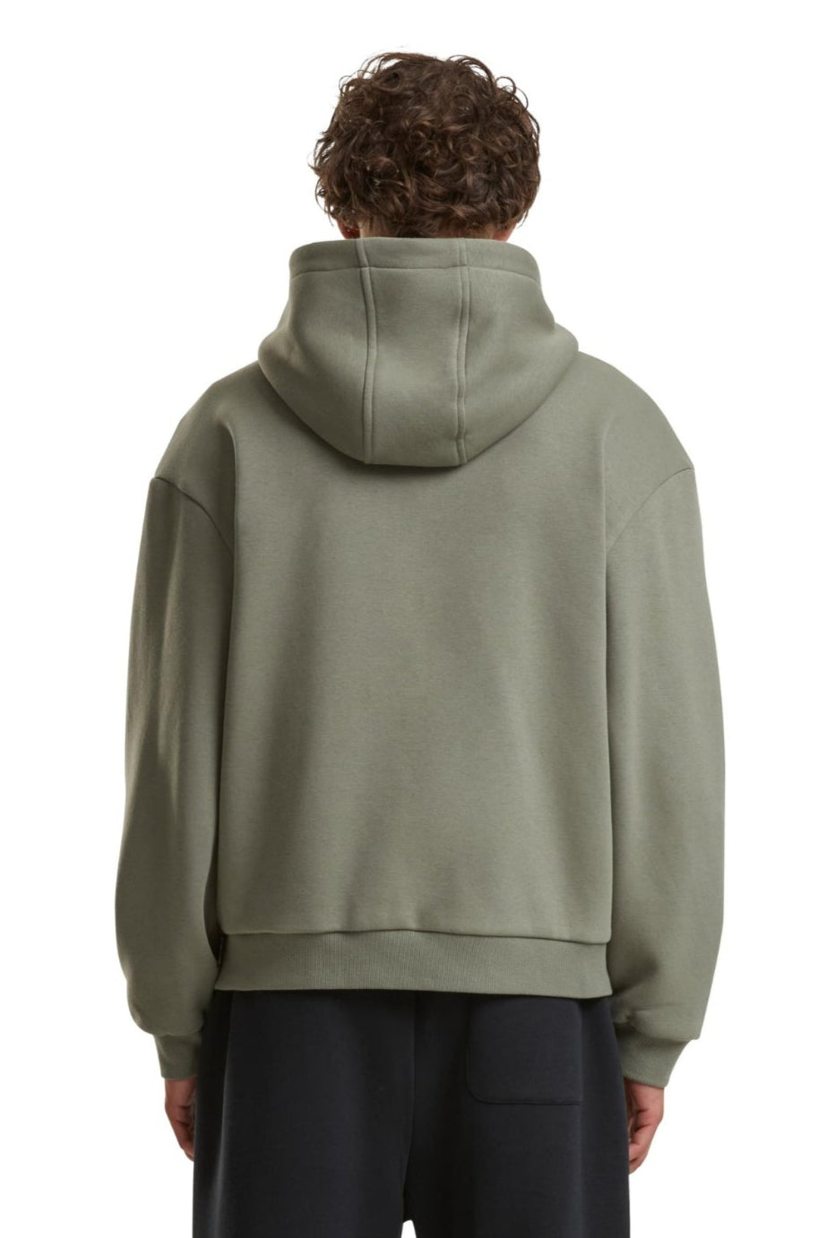 Alltags Reißverschluss Hoodie - blasse Olive