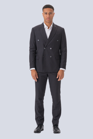 Premium-Doppelbrustanzug (Schwarz)