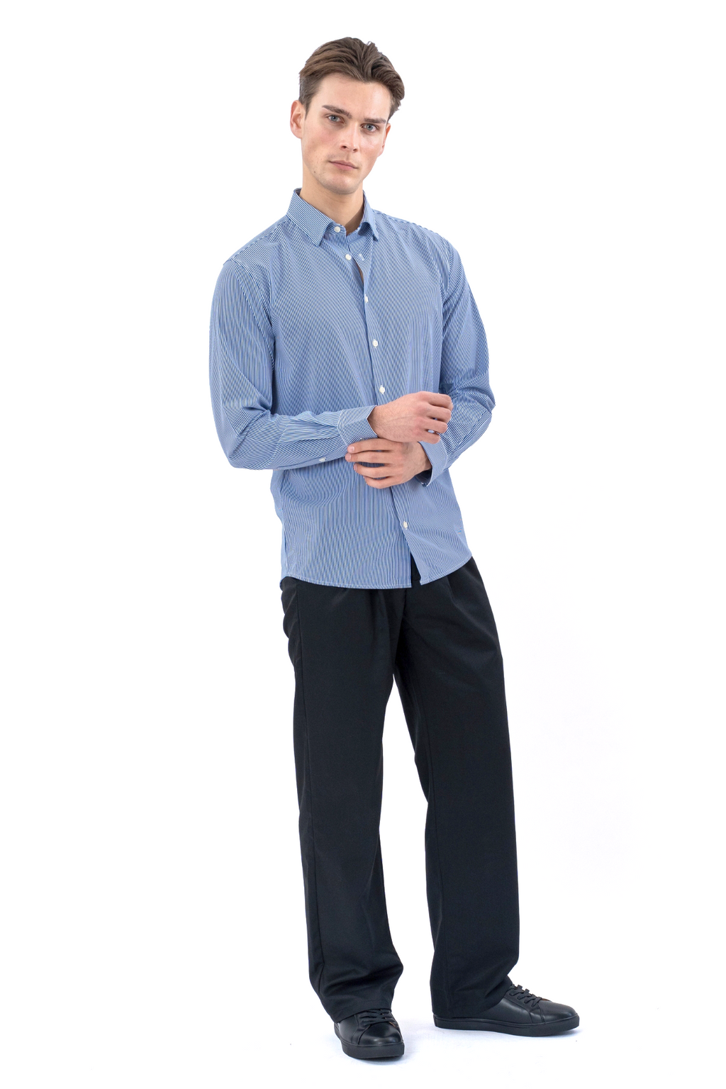 The Original Premium Performance Hemd – Weiß/Marineblau