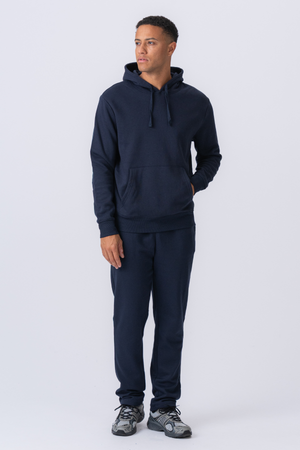Essential Kapuzen-Sweatset – Marineblau