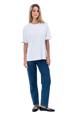 Schweres Boxfit-T-Shirt – Weiß